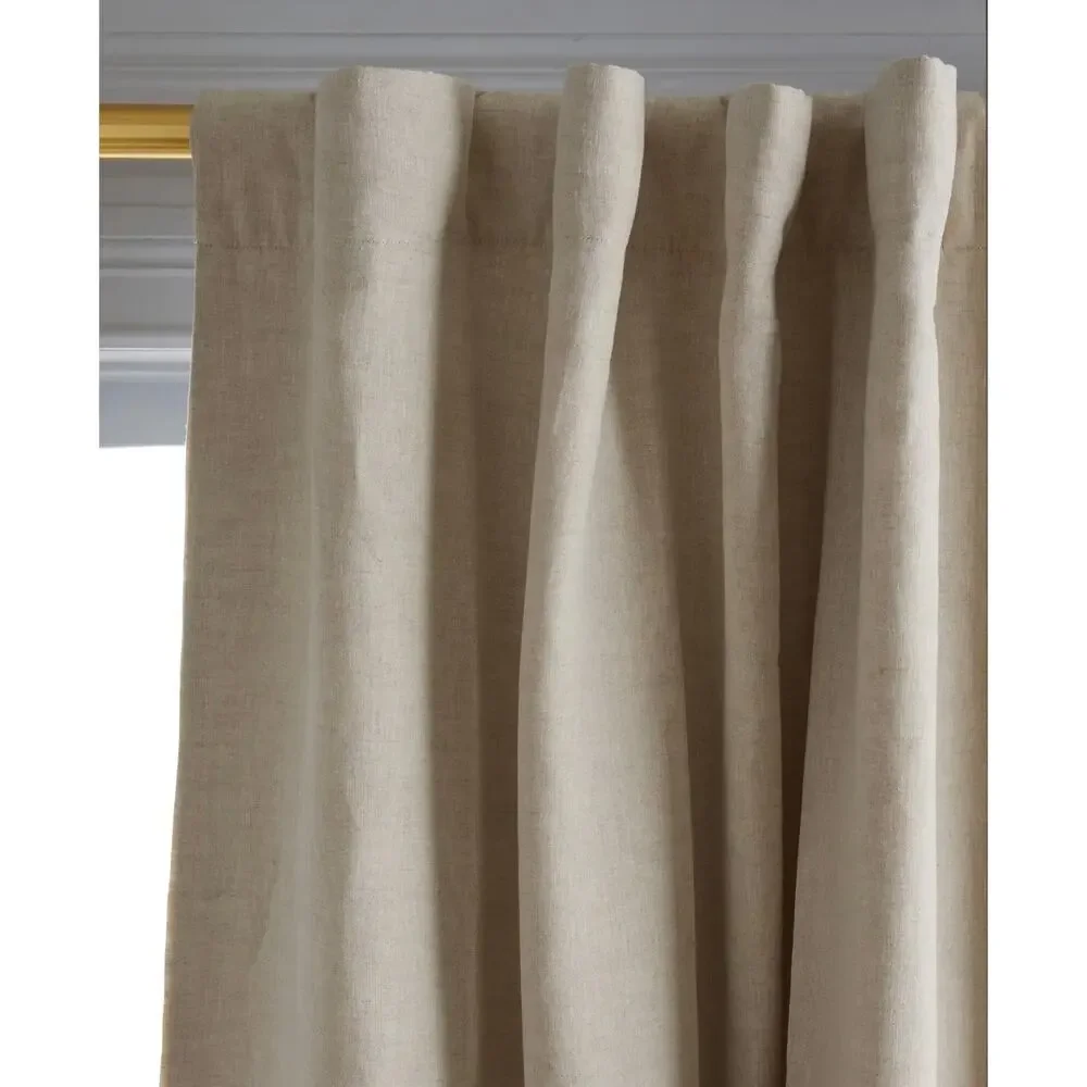 Quince European Linen True Blackout Curtain Ivory Single Panel 96X108 in NWT